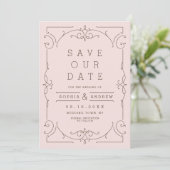 Moderne klassische Hochzeit retten das Datum Save The Date (Stehend Vorderseite)