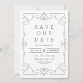 Moderne klassische Hochzeit retten das Datum Save The Date (Vorderseite)