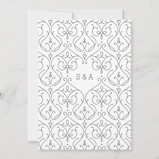 Moderne klassische Hochzeit retten das Datum Save The Date (Rückseite)