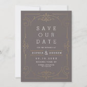 Moderne klassische Hochzeit retten das Datum Save The Date (Vorderseite)