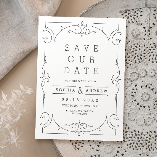 Moderne klassische Hochzeit retten das Datum Save The Date