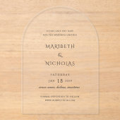 Moderne klassische Hochzeit rettet das Datum Acryleinladungen (Vorderseite)