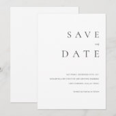 Moderne klassische Hochzeit rettet das Datum Einladung (Vorne/Hinten)