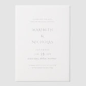 Moderne klassische Hochzeit rettet das Datum Pergament Einladungen (Vorderseite)