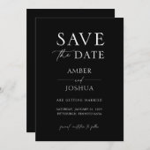 Moderne klassische Hochzeit rettet die Einladung (Vorne/Hinten)