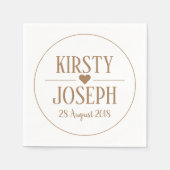 Moderne klassische Hochzeit Serviette (Vorderseite)