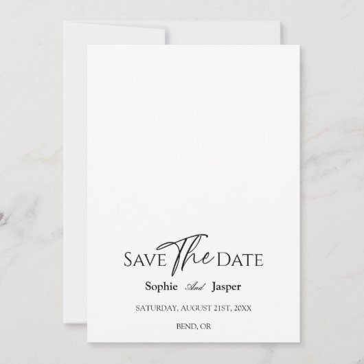 Moderne klassische Hochzeit speichert die Datumska Save The Date (Vorderseite)