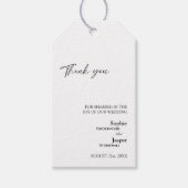 Moderne klassische Hochzeit Vielen Dank für Ihr Ge Geschenkanhänger (Vorderseite)
