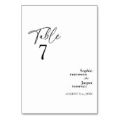 Moderne klassische Hochzeitkarte für die Tischnumm Tischnummer (Rückseite)