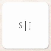 Moderne klassische Hochzeitmonogramm Rechteckiger Pappuntersetzer (Vorderseite)