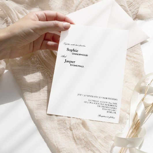 Moderne klassische Hochzeitseinladung Einladung