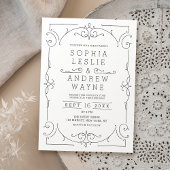 Moderne klassische Hochzeitsinie Einladung