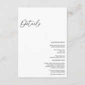 Moderne Klassische Hochzeitskarte Begleitkarte (Vorderseite)