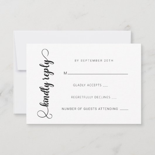 Moderne Klassische Hochzeitskarten RSVP Karte (Vorderseite)