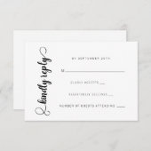 Moderne Klassische Hochzeitskarten RSVP Karte (Vorne/Hinten)