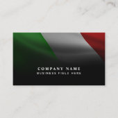 Moderne klassische italienische Flagge Schwarz Visitenkarte (Vorderseite)