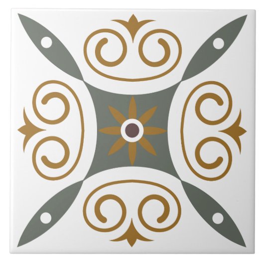 Moderne klassische italienische Mittelmeerkrone Fliese (Vorderseite)