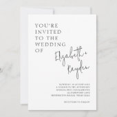 Moderne klassische Kalligrafie-Hochzeit Einladung (Vorderseite)