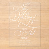 Moderne klassische kalligraphische Skripte klare H Acryleinladungen (Vorderseite)