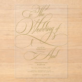 Moderne klassische kalligraphische Skripte klare H Acryleinladungen (Vorderseite)