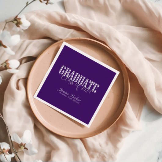 Moderne Klassische Lila Graduierungspartei Serviette