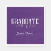 Moderne Klassische Lila Graduierungspartei Serviette (Vorderseite)