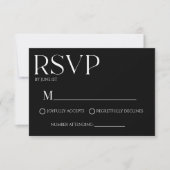 Moderne klassische Minimal einfache Hochzeitskarte RSVP Karte (Vorderseite)