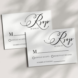 Moderne klassische Minimal einfache Hochzeitskarte RSVP Karte