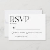 Moderne klassische Minimal einfache Hochzeitskarte RSVP Karte (Vorderseite)