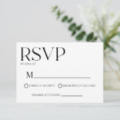 Moderne klassische Minimal einfache Hochzeitskarte RSVP Karte (Stehend Vorderseite)