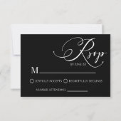 Moderne klassische Minimal einfache Hochzeitskarte RSVP Karte (Vorderseite)
