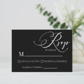 Moderne klassische Minimal einfache Hochzeitskarte RSVP Karte (Stehend Vorderseite)