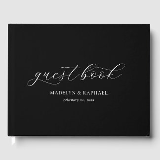 Moderne klassische Minimal-Script-Custom-Hochzeit Gästebuch