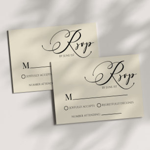 Moderne klassische minimale einfache Hochzeits-RSV RSVP Karte