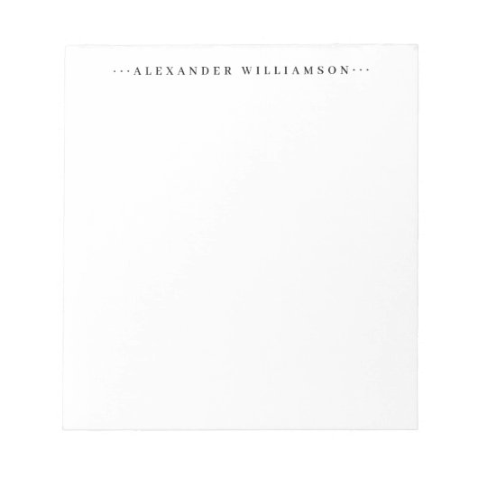 Moderne klassische Minimalistische Basispunkte Ber Notizblock (Vorderseite)