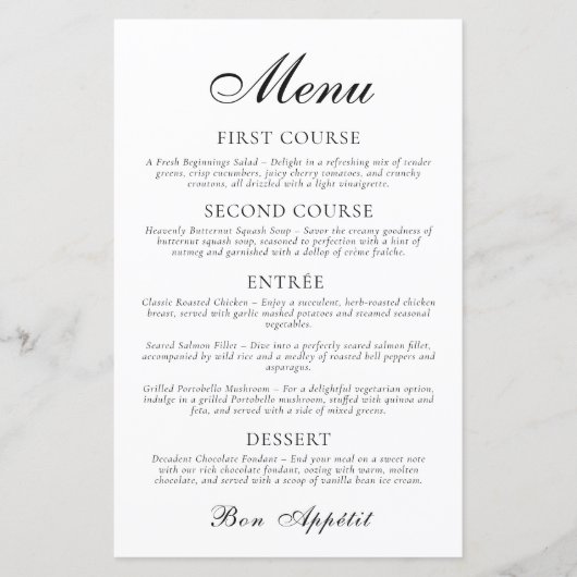 Moderne klassische Minimalistische Hochzeit (Vorderseite)
