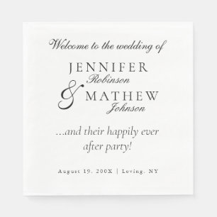 Moderne klassische Minimalistische Hochzeit Serviette