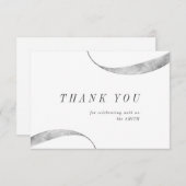 Moderne klassische minimalistische Imitate Silberf Dankeskarte (Vorne/Hinten)