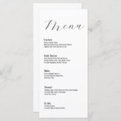 Moderne klassische Minimalistische Typografie Menükarte (Vorne/Hinten)