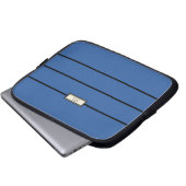 Moderne klassische Mit Monogramm Initialen Blau Laptopschutzhülle (Vorne Knopf)