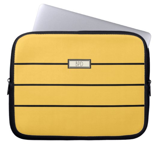 Moderne klassische Mit Monogramm Initialen Stilgel Laptopschutzhülle (Vorderseite)