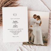Moderne klassische Monogramm-Foto-Hochzeit Einladung