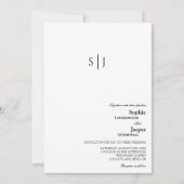 Moderne klassische Monogramm-Hochzeit Einladung (Vorderseite)