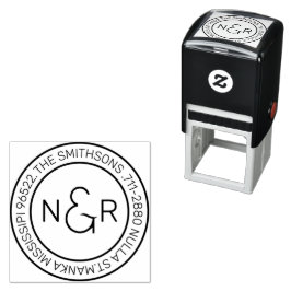 Moderne, klassische Monogramm-Rücksendeadresse Permastempel