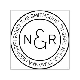Moderne, klassische Monogramm-Rücksendeadresse Permastempel