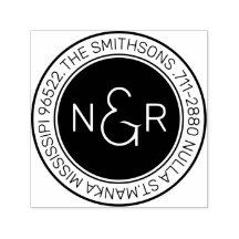 Moderne, klassische Monogramm-Rücksendeadresse