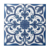 Moderne klassische Navy Blue White Mediterrane Fliese (Vorderseite)