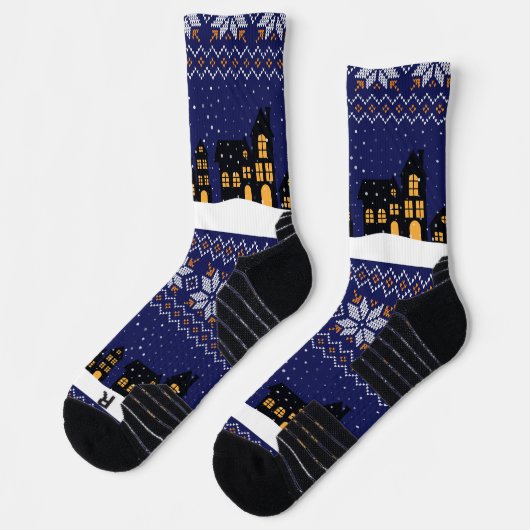 Moderne klassische Ornament Weihnachtsbaumschiff Socken (Links)