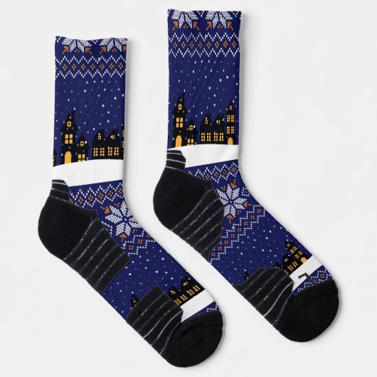 Moderne klassische Ornament Weihnachtsbaumschiff Socken (Rechts)