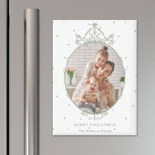 Moderne klassische Rahmung Frohe Weihnachten Foto Magnet